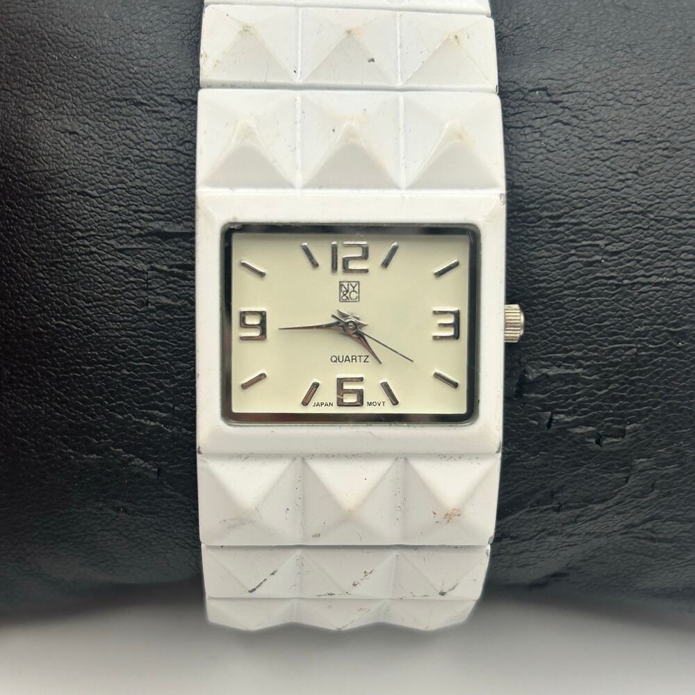 New York & Company White Studded Quartz Watch Working New Battery